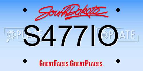 S477IO South Dakota License Plate