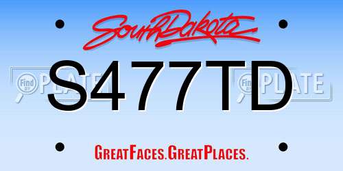 S477TD South Dakota License Plate