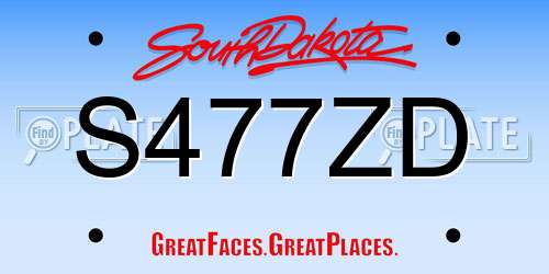 S477ZD South Dakota License Plate