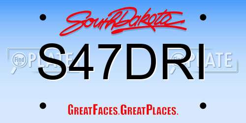 S47DRI South Dakota License Plate