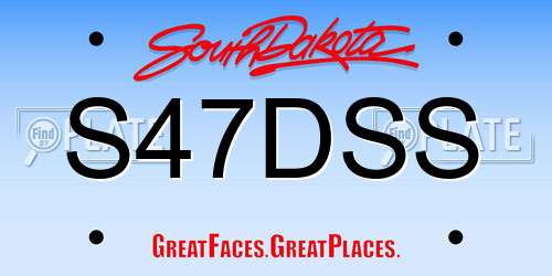 S47DSS South Dakota License Plate