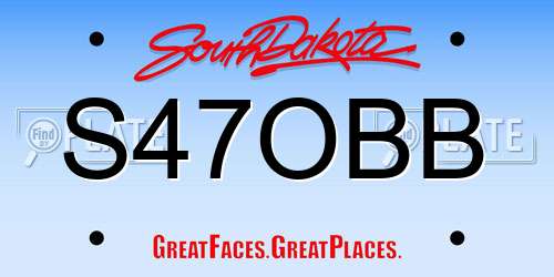 S47OBB South Dakota License Plate