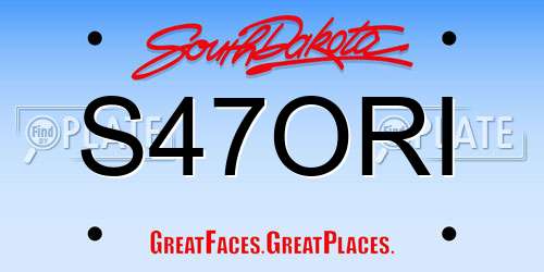 S47ORI South Dakota License Plate