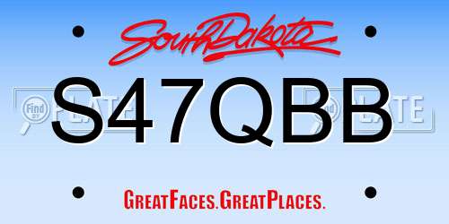 S47QBB South Dakota License Plate