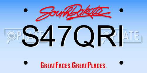 S47QRI South Dakota License Plate