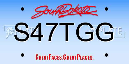 S47TGG South Dakota License Plate
