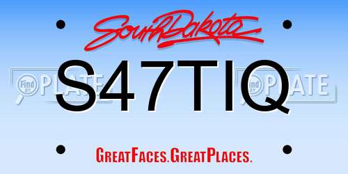 S47TIQ South Dakota License Plate