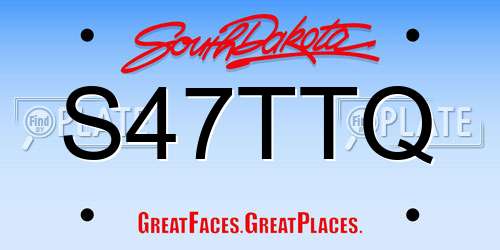 S47TTQ South Dakota License Plate