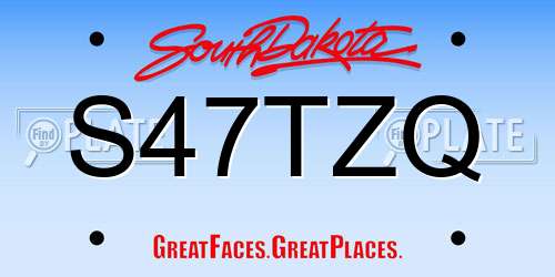 S47TZQ South Dakota License Plate