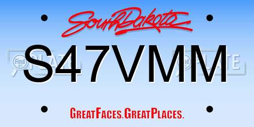 S47VMM South Dakota License Plate