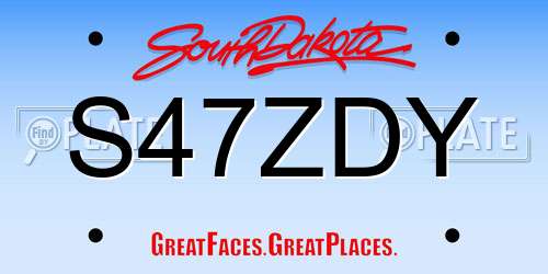 S47ZDY South Dakota License Plate