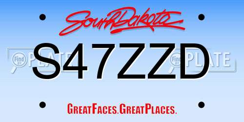 S47ZZD South Dakota License Plate