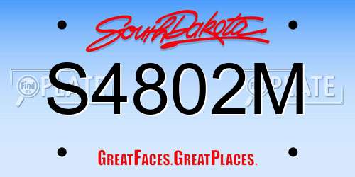 S4802M South Dakota License Plate