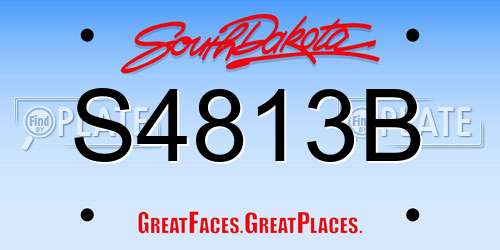 S4813B South Dakota License Plate