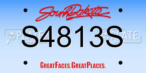 S4813S South Dakota License Plate