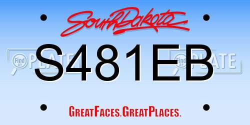 S481EB South Dakota License Plate