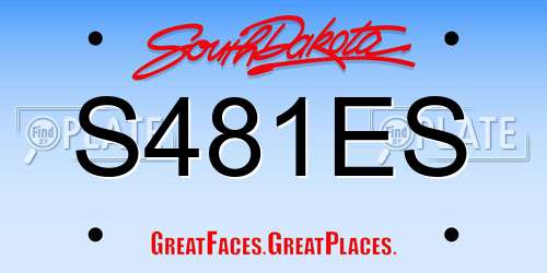 S481ES South Dakota License Plate