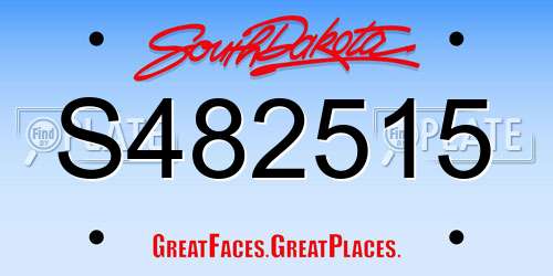 S482515 South Dakota License Plate