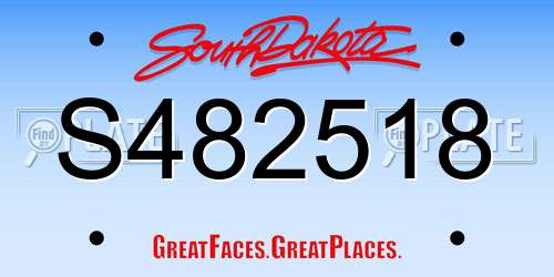 S482518 South Dakota License Plate