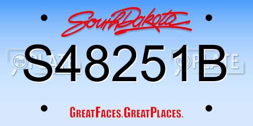 S48251B South Dakota License Plate