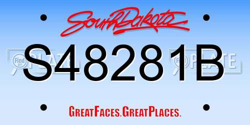 S48281B South Dakota License Plate
