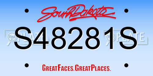 S48281S South Dakota License Plate