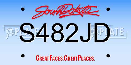 S482JD South Dakota License Plate