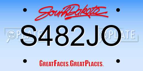 S482JO South Dakota License Plate