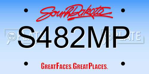 S482MP South Dakota License Plate
