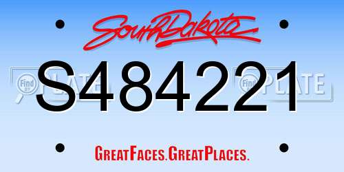 S484221 South Dakota License Plate