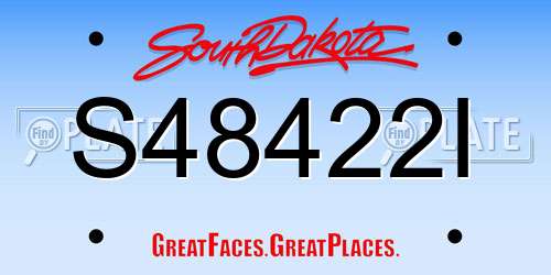 S48422I South Dakota License Plate