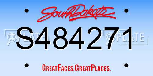 S484271 South Dakota License Plate