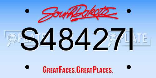S48427I South Dakota License Plate