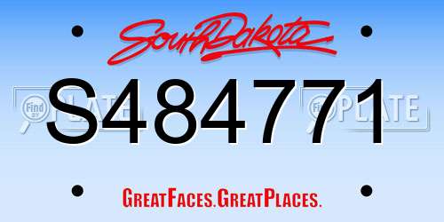 S484771 South Dakota License Plate