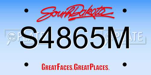 S4865M South Dakota License Plate
