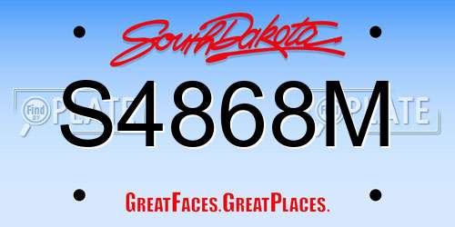 S4868M South Dakota License Plate