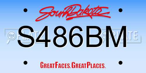 S486BM South Dakota License Plate