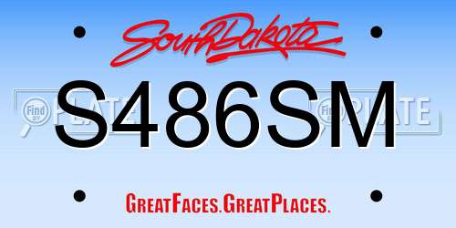 S486SM South Dakota License Plate
