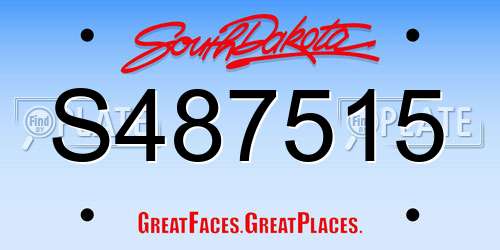 S487515 South Dakota License Plate