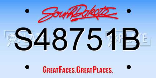 S48751B South Dakota License Plate