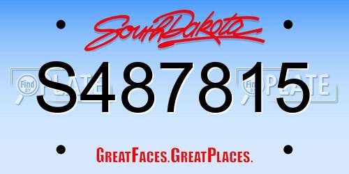 S487815 South Dakota License Plate