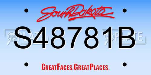 S48781B South Dakota License Plate