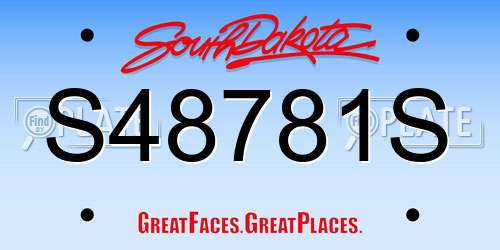 S48781S South Dakota License Plate