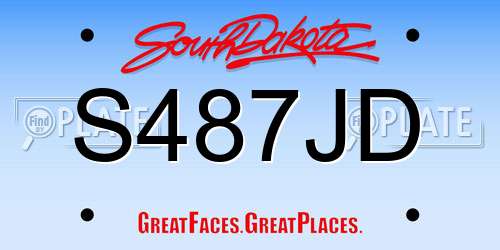 S487JD South Dakota License Plate