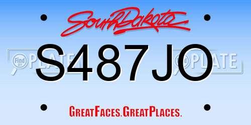 S487JO South Dakota License Plate