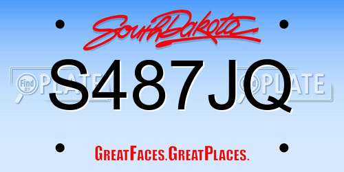 S487JQ South Dakota License Plate