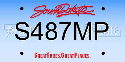 S487MP South Dakota License Plate