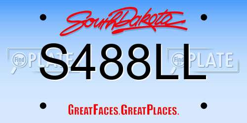 S488LL South Dakota License Plate