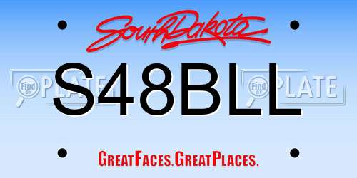 S48BLL South Dakota License Plate