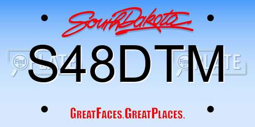 S48DTM South Dakota License Plate